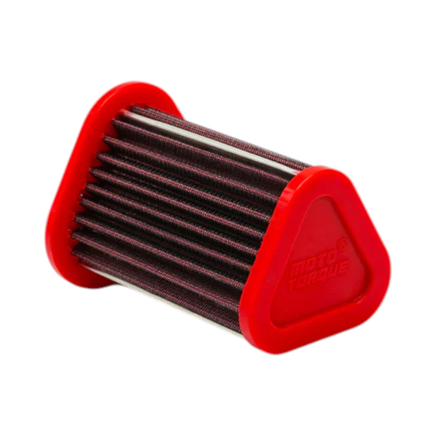 Moto Torque air filter with a brown pleated design on a white background
