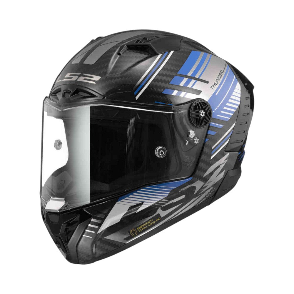 LS2 FF805 Thunder Carbon Volt Gloss Black Grey-06 - Motodrift