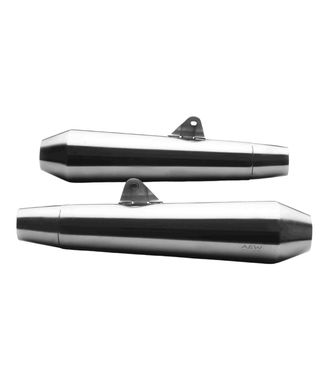 AEW Megaphone For Royal Enfield Continental GT / Interceptor 650  TE 102 Stainless Steel (Matt Polish) - Motodrift