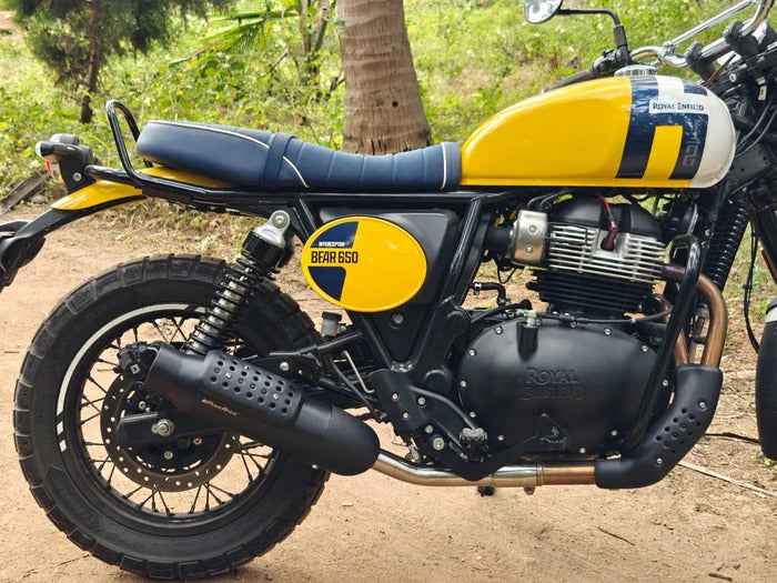 Powerage Exhaust Slip-On Exhaust for RE BEAR 650 with de-cat Pipe – OE Type - Motodrift