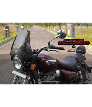 Carbon Racing Wanderer Premium Windshield For Royal Enfield Meteor 350 - Motodrift