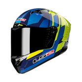 LS2 FF805 Thunder Carbon Gas Blue Hi Viz Yellow - Motodrift