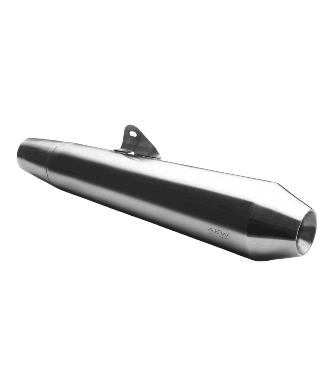 AEW Megaphone For Royal Enfield Continental GT / Interceptor 650 TE 102 Stainless Steel Matt Polish - Motodrift