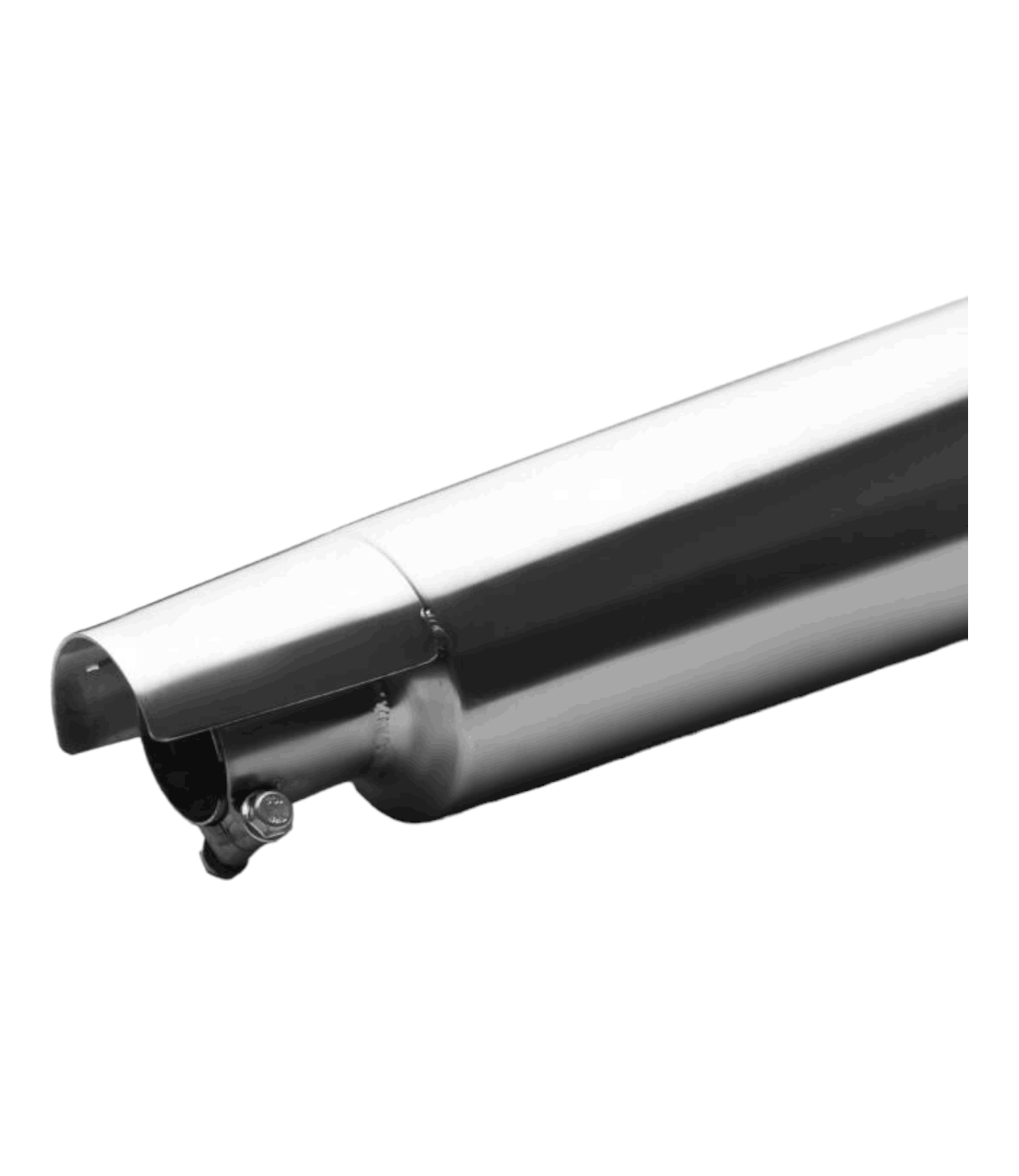 AEW Megaphone For Royal Enfield Continental GT / Interceptor 650 TE 102 Stainless Steel Matt Polish - Motodrift