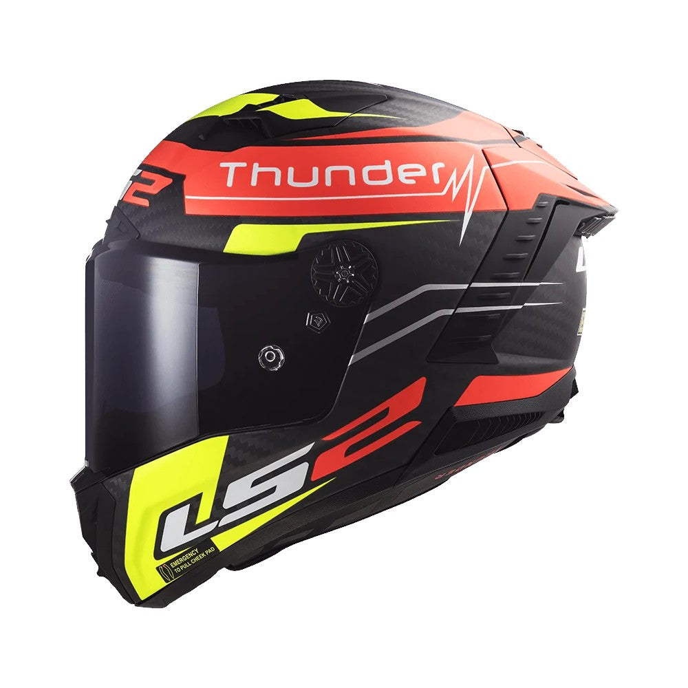 LS2 FF805 Thunder Attack Matt Red H-V Yellow-06 - Motodrift