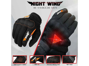 Grand Pitstop Night Wing Smart Motorcycle Gloves Black - Motodrift