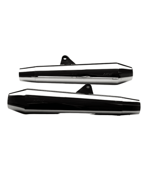 AEW Megaphone For Royal Enfield Continental GT / Interceptor 650 TE 102 Stainless Steel Mirror Polish - Motodrift