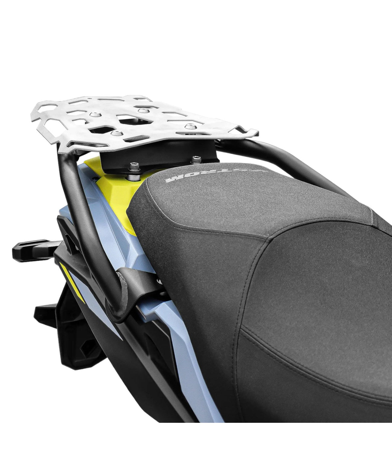 SRC Protective Aluminum Cargo Tail Rack (V1) For Suzuki V-Strom 800DE - Silver - Motodrift