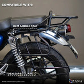 Zana Top Rack With Plate Compatible With Pillion Backrest For Honda CB 350 H'ness - Motodrift