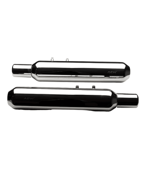 AEW TE 202 Exhaust For Royal Enfield Super Meteor 650 Stainless Steel Mirror Polish - Motodrift