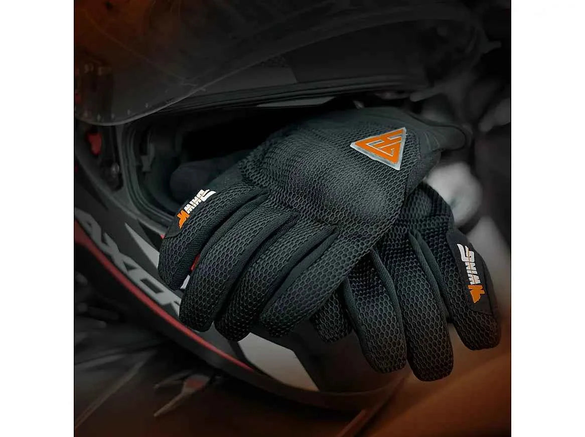 Grand Pitstop Night Wing Smart Motorcycle Gloves - Black - Motodrift