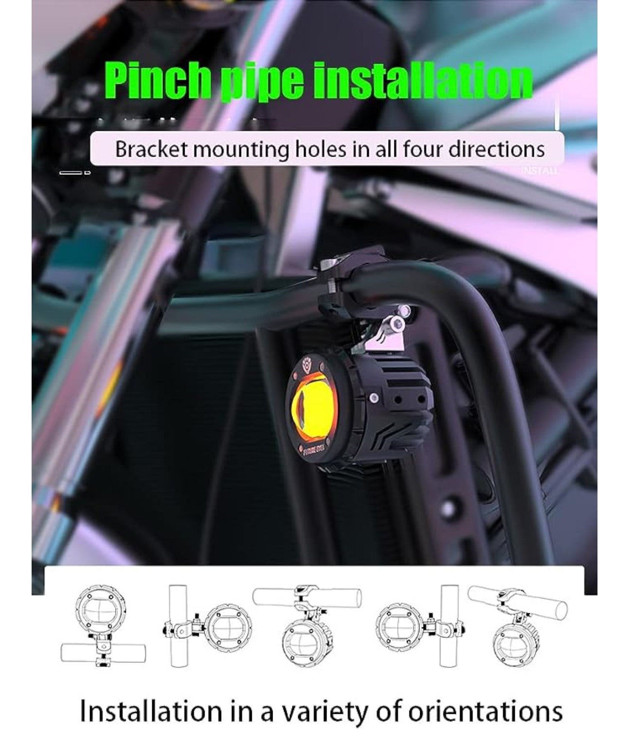 Future Eyes F 20-P Dual Colour Auxillary Lights - Motodrift