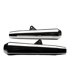 AEW Megaphone For Royal Enfield Continental GT / Interceptor 650 TE 103 Stainless Steel Mirror Polish - Motodrift