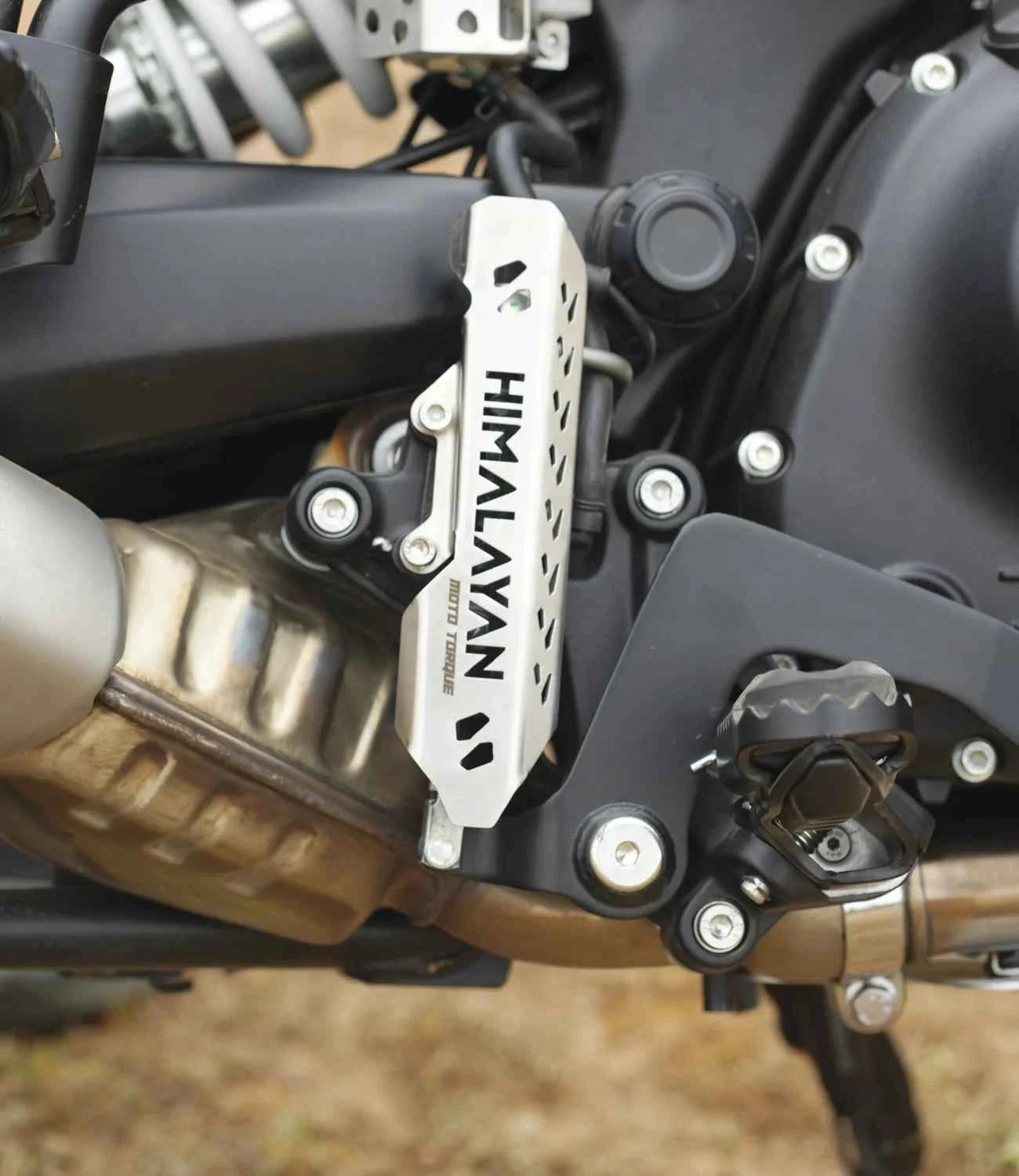 Moto Torque Rear Master Cylinder Guard For Royal Enfield Himalayan 450 (Stainless Steel) - Motodrift