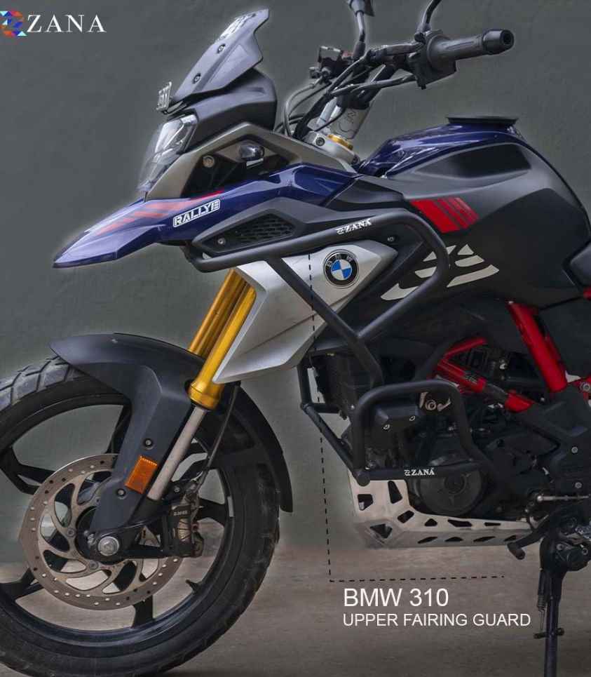ZANA BMW G310 GS Upper Lower Crash Guard & Alloy Bash Plate - Black - Motodrift