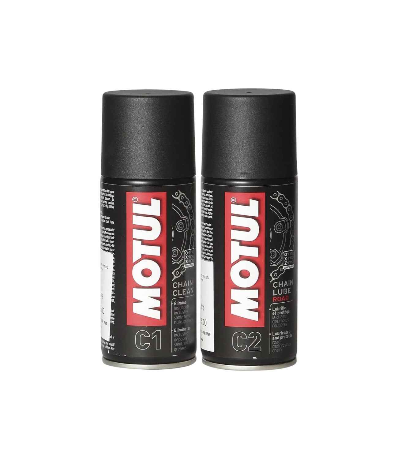 Motul Combo of C2 Chain Lube, C1 Chain Clean and Brush - 150 ml - Motodrift