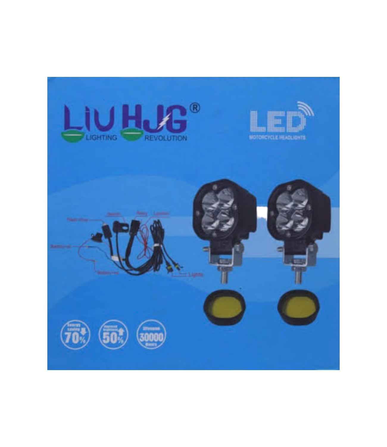 HJG 4 LED Mini 40W With Harness & Switch - Motodrift