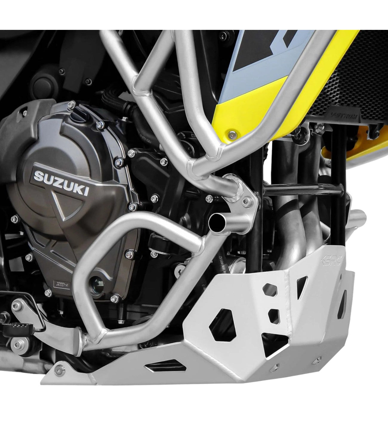 SRC Protective Aluminum Skid Plate For Suzuki V-Strom 800DE - Silver - Motodrift