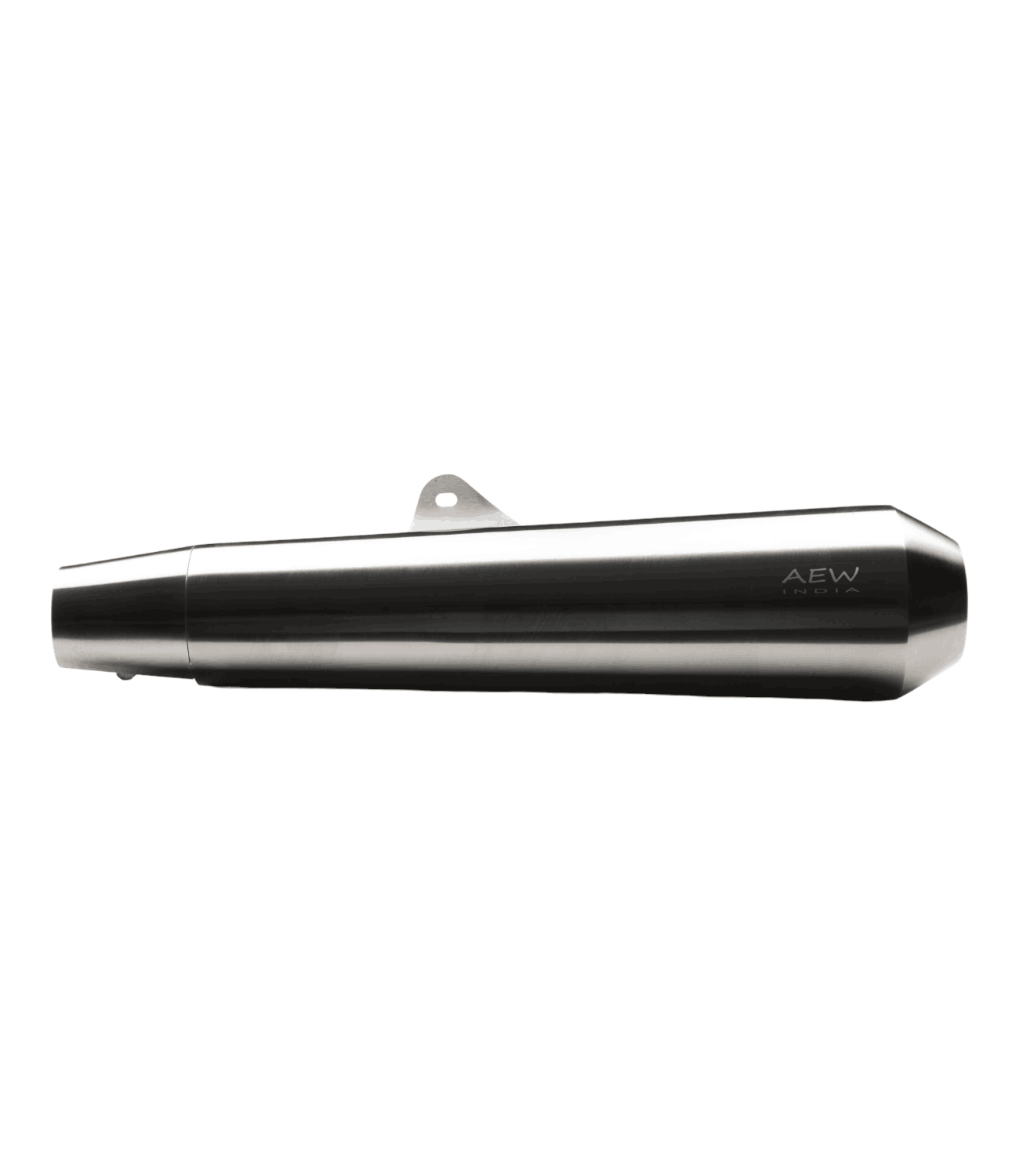 AEW Megaphone For Royal Enfield Continental GT / Interceptor 650 TE 103 Stainless Steel (Matt Polish) - Motodrift