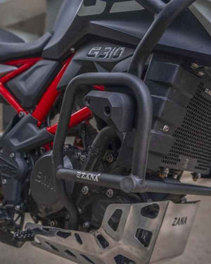 ZANA Upper Lower Crash Guard & Alloy Bash Plate For BMW G310 GS Black - Motodrift