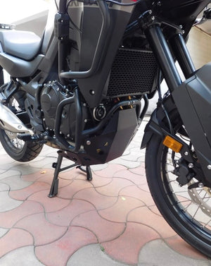 SRC Upper & Lower Crash Bars With Bash Plate For Honda Transalp XL 750 Black - Motodrift