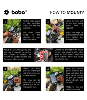 BOBO BM1 Motorcycle Phone Holder (with fast USB 3.0 charger) - Motodrift