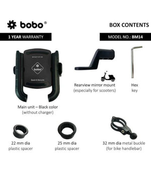BOBO BM14 Quick Release Enhanced BM4 Bike / Cycle Phone Holder Motorcycle Mobile Mount - Motodrift
