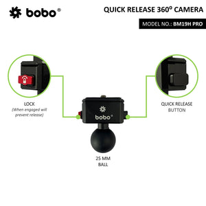 BOBO BM19H Pro – 360 Degree Camera Mount - Motodrift