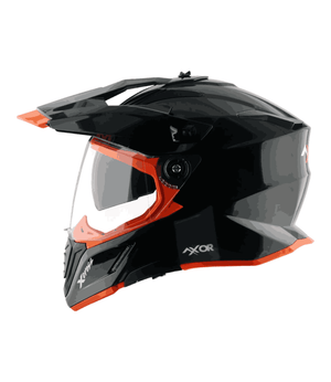 Axor XCross Dual Visor Helmet Black Orange - Motodrift
