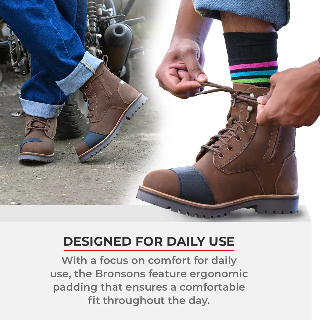 Bronson Retro Motorcycle Riding Boots For Men - Motodrift