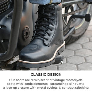 Bronson Retro Motorcycle Riding Boots For Men - Motodrift
