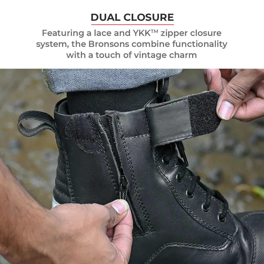 Bronson Retro Motorcycle Riding Boots For Men - Motodrift