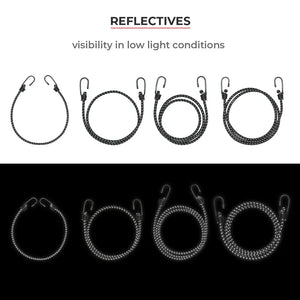 VIATERRA Reflective Bungee Cord Tie Down Rope - Motodrift