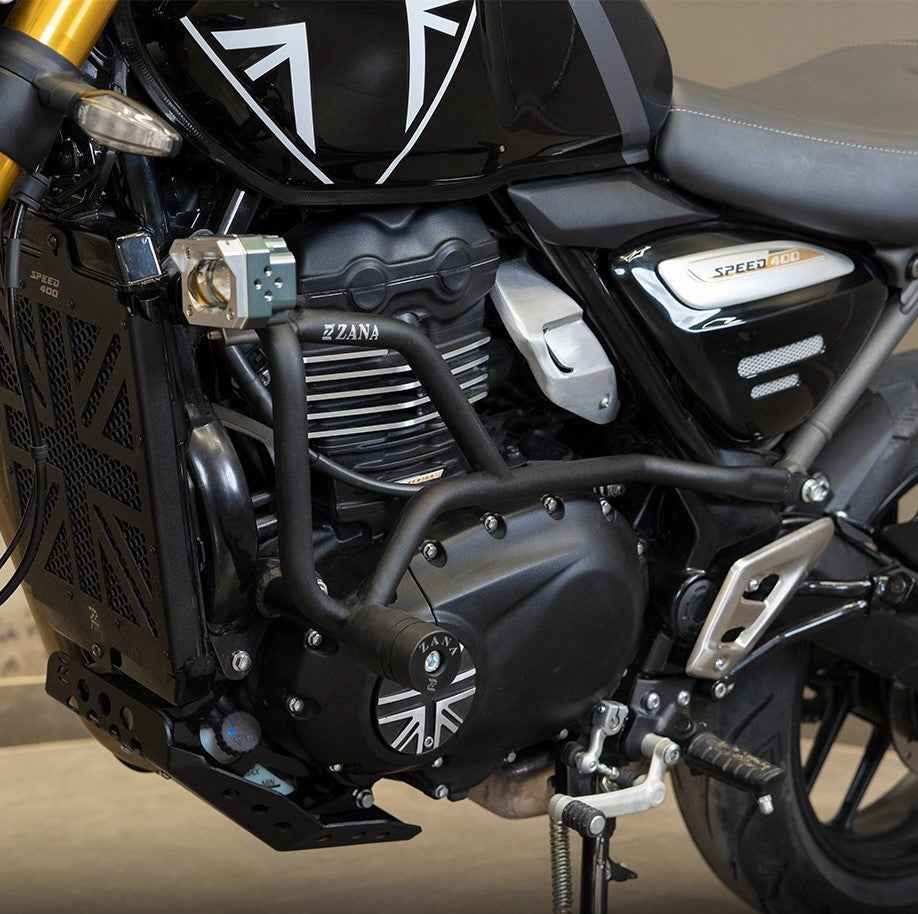 ZANA Crash Guard With Slider For Triumph Scrambler 400 X - Motodrift
