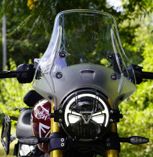 Carbon Racing Wanderer Premium Touring Windshield For Triumph Scrambler 400 X - Motodrift