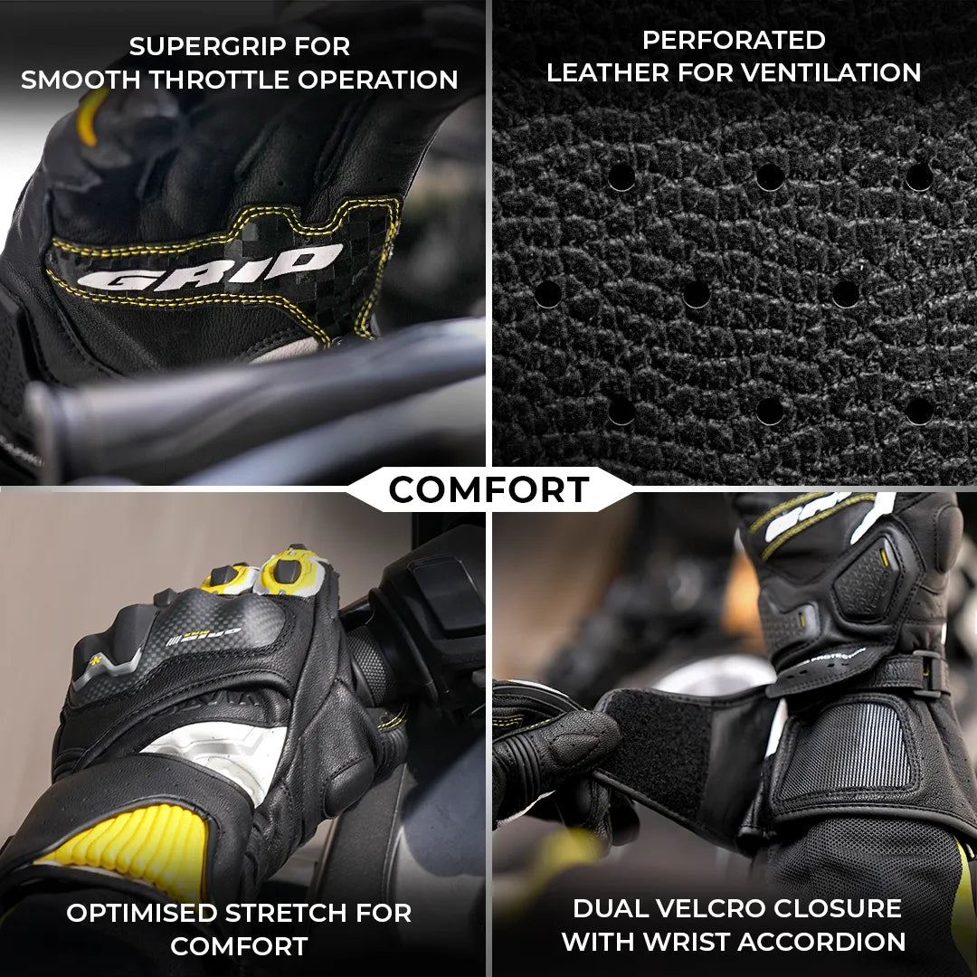 VIATERRA GRID MK3 – Full Gauntlet Riding Gloves - Motodrift