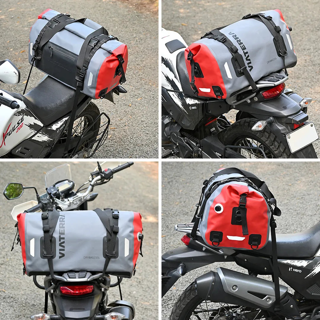 VIATERRA DRYBAG 55L - 100% Waterproof Motorcycle Tailbag (Universal) - Motodrift