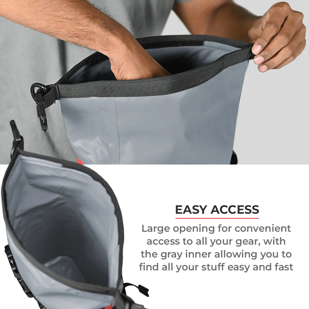 VIATERRA DRYBAG 8L - 100% Waterproof Motorcycle Tailbag / Rear Rack Bag (Universal with Versatile Mounting) - Motodrift