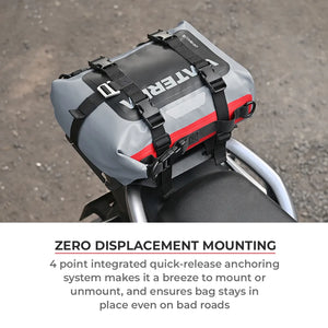 VIATERRA DRYBAG 8L - 100% Waterproof Motorcycle Tailbag / Rear Rack Bag (Universal with Versatile Mounting) - Motodrift