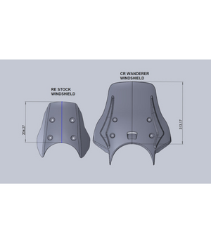 Carbon Racing Wanderer Premium Touring Windshield For Royal Enfield Himalayan 450 - Motodrift