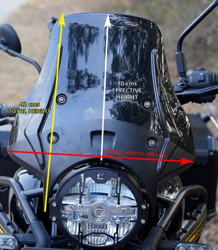 Carbon Racing Wanderer Premium Touring Windshield For Royal Enfield Himalayan 450 - Motodrift