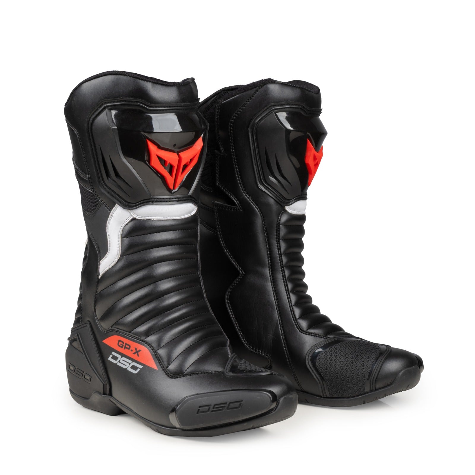 DSG GP X Riding Boots, Red Colour, which is CE Certificated, Ankle Protection & TPU Armour,Anti-Slip Sole and Breathable & Comfortable for Long Rides.
