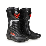 DSG GP X Riding Boots, Red Colour, which is CE Certificated, Ankle Protection & TPU Armour,Anti-Slip Sole and Breathable & Comfortable for Long Rides.