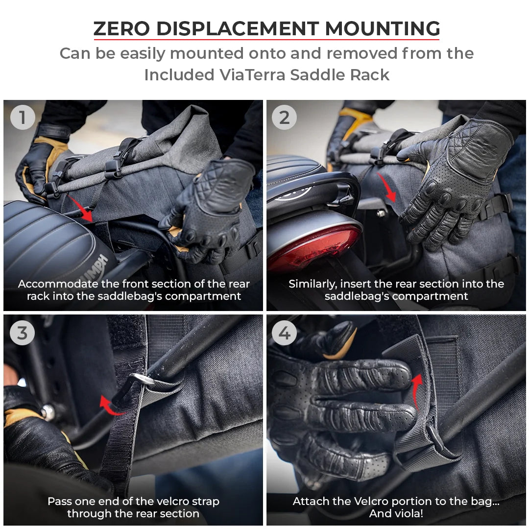 Viaterra DownTown Saddlebags Designed For Speed 400 - Motodrift