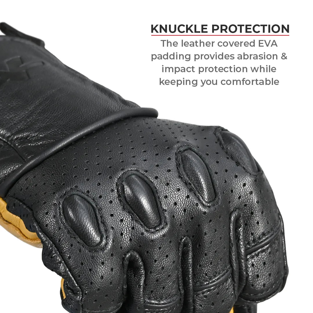 Viaterra FUEL Retro Classic Leather Motorcycle Gloves - Motodrift