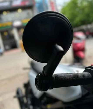 Autobird Round Bar End Mirrors - Motodrift