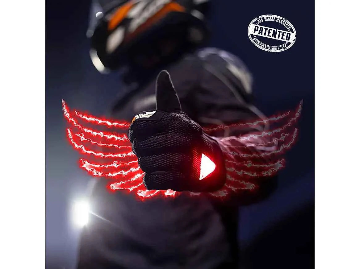 Grand Pitstop Night Wing Smart Motorcycle Gloves - Black - Motodrift