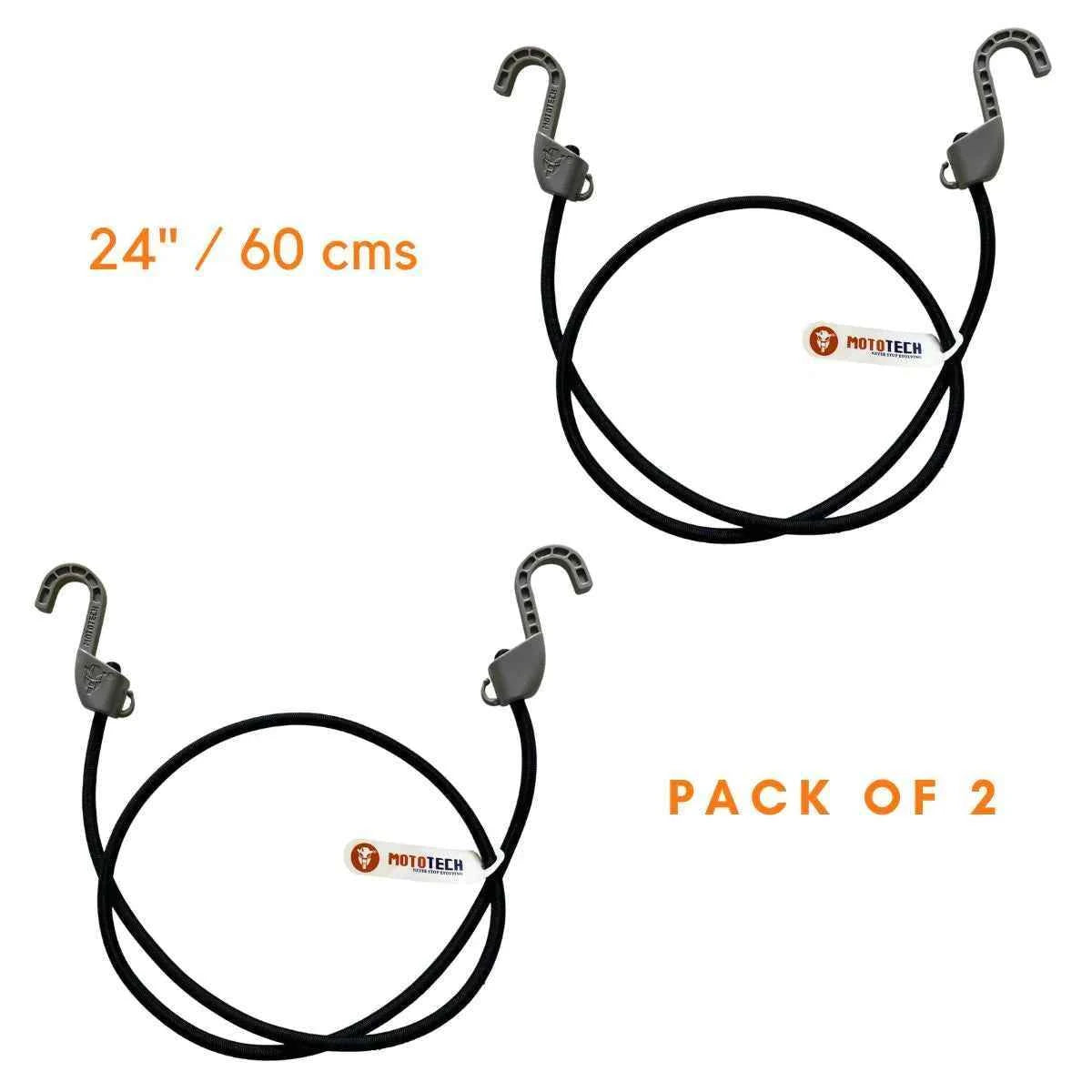 Mototech Grappler Bungee Tie-Down - 24 inches - 8mm (Pack of 2) - Motodrift