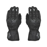 VIATERRA Grid Full Gauntlet Motorcycle Riding Gloves - Black - Motodrift