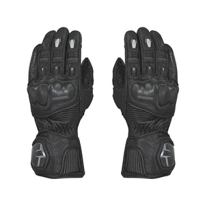 VIATERRA Grid Full Gauntlet Motorcycle Riding Gloves - Black - Motodrift